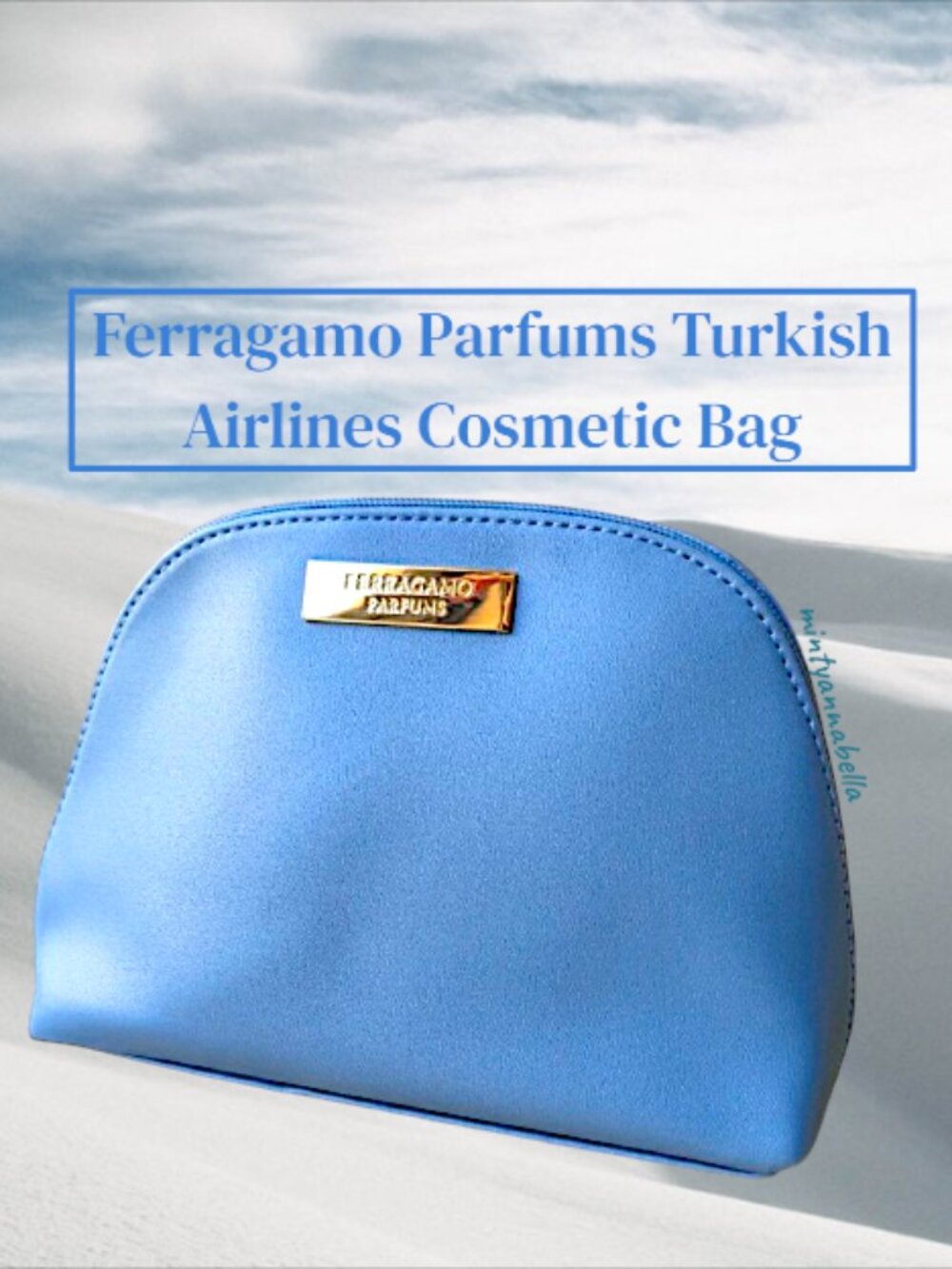 Ferragamo Parfums x Turkish Airlines Blue Cosmetic Bag